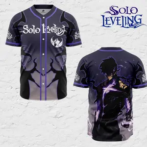 Shadow Monarch Inspired Baseball Jersey, Solo Level Anime Hunter Theme Jersey Shirt, Dark Fantasy Streetwear Sports Top Unisex