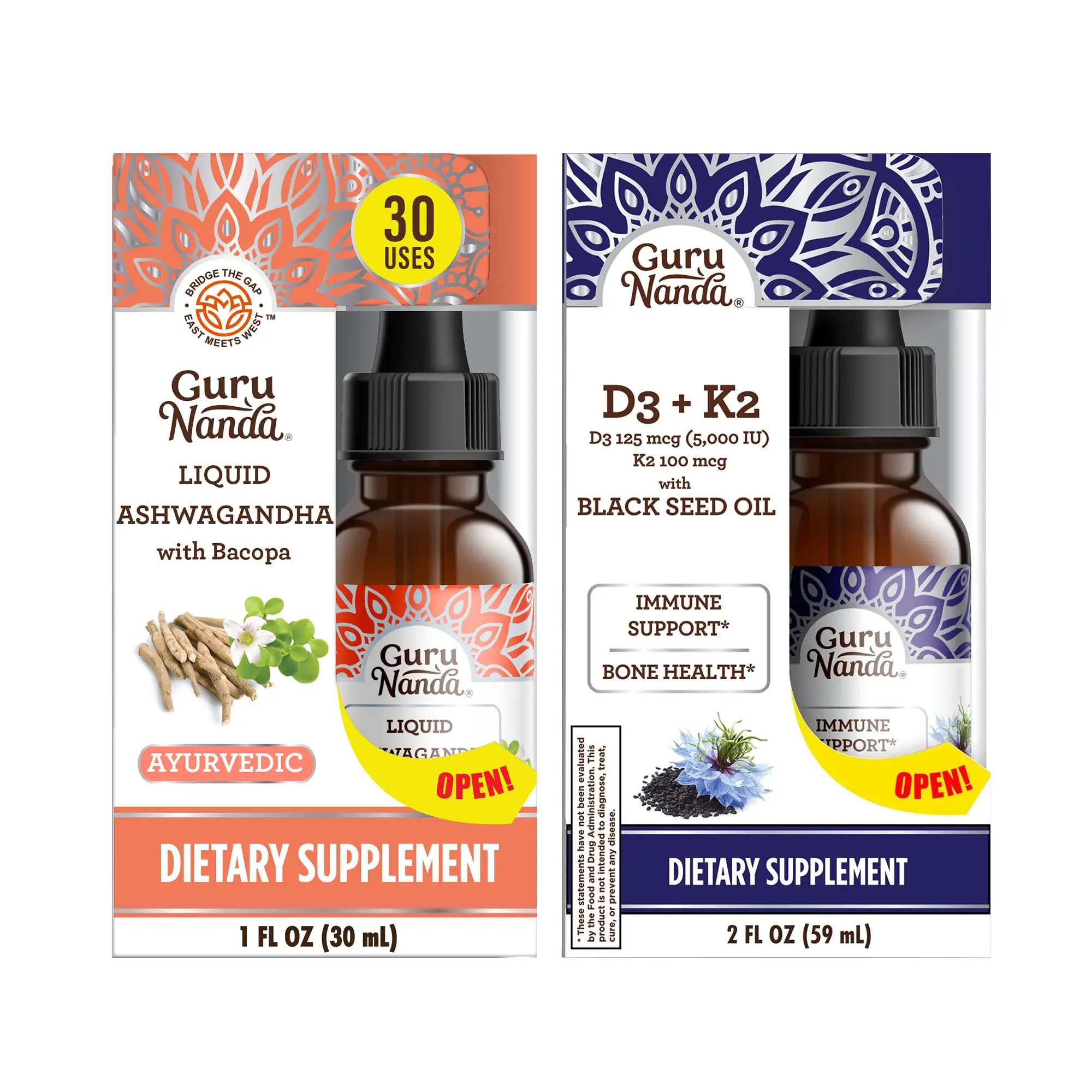 Wellness Pack - GuruNanda Black Seed Oil + Liquid Ashwagandha
