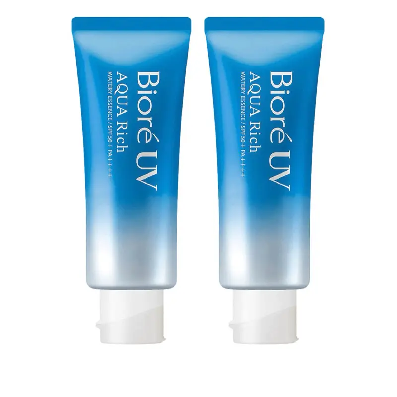Bioré UV Aqua Rich Daily Hydrating Facial Moisturizer SPF 50 Oil Free Sunscreen Primer with Hyaluronic Acid No White Cast Non Comedogenic for Sensitive Skin 1.7 fl Oz