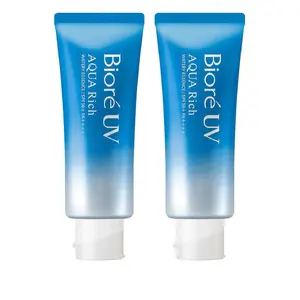 Bioré UV Aqua Rich Daily Hydrating Facial Moisturizer SPF 50 Oil Free Sunscreen Primer with Hyaluronic Acid No White Cast Non Comedogenic for Sensitive Skin 1.7 fl Oz