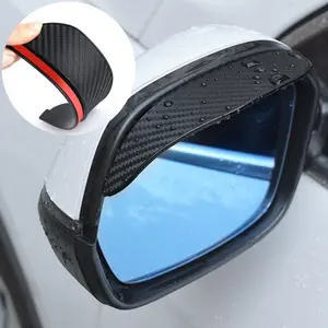 Universal Car Rearview Mirror Rain Deflector, Durable Carbon Fiber Texture, Effective Waterproofing, Thickened Design for All Weather Use, Car Accessories