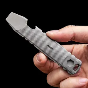 Titanium Alloy Pry Bar Tool, Small Multi-Functional Edc Pocket Tool, Compact Outdoor Camping Tool, Bottle Opener, Daily Carry Tool