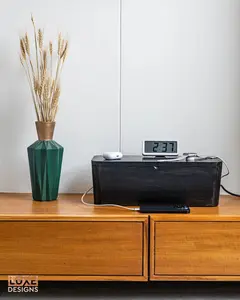 Cable Management Wood Box - Black