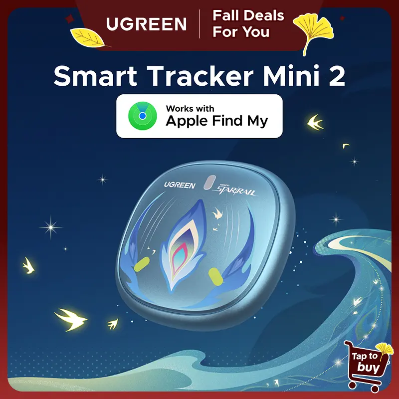 UGREEN FineTrack Mini 2 Honkai: Star Rail Edition Black - Basic Version (iOS Only) GPS Tracker Tags, Bluetooth Item Finder for Personal Belongings (Keys, Luggage), 5-7 Year Batteries, Find My Network Compatible,tiktokshopfalldealsforyou