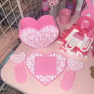 Mexican Talavera Full Desk Set, Pen Holder, Note Holder, Paper Clips, Desk Decor