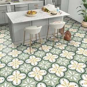 Floral Pattern Floor Sticker, 60pcs/set Self Adhesive Floor Sticker, Decorative Sticker for Home Kitchen Living Room Bathroom, Adhesive Stickers, Decoration Sticker