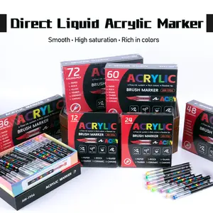 Acrylic Paint Markers, Soft Brush Dual-Tip Acrylic Paint Pens, Quick-Drying Waterproof Ink, for Rock Painting coloring set Multicolor