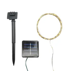 LumaBase Solar-Powered LED Fairy String Light Strips - 100 LED Lights, 8 Functions, Outdoor Use, 472in Silver Wire Cord, Cozy Ambiance, Led Light Strips