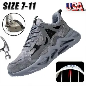 Electric Hazard Safe Slip-Resistant Steel Toe Safety Boots Puncture Proof Breathable Lightweight for All-Day Comfort
