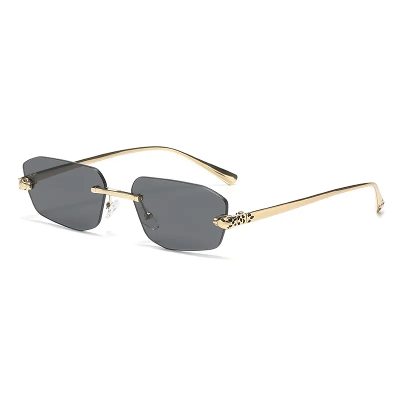 New Fashionable Retro Frameless Rectangle Small Sunglasses, Suitable For Women & Men, Y2K Baddie Futuristic Vibe, High-Tech Stylish Design, For Street Photo, Travel, Beach Party, Daily Commute, Business, Party, Holiday Decoration,Outfits Accessories