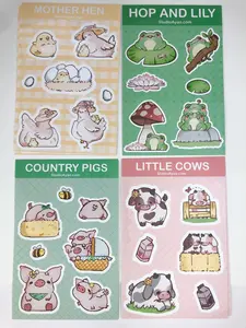 Cozy Waterproof Decoration Animal Themed Sticker Sheets