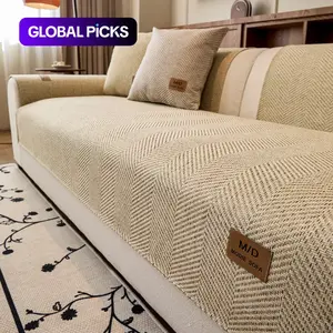 Solid Color Sofa Cover, 1 Count Non-slip Sofa Slipcover, Dustproof Sofa Cushion Cover, Couch Covers, Elastic Sofa Slipcover, Home Decor Supplies for Living Room, Household Items, Soft Sofa Protector, Dustproof Sofa Protector #GLOBAL PICKS