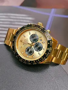 Men's Meteorite Di Series Analog Watch, Stainless Steel Band, Mineral Glass Dial Window, Buckle Closure, All Season Wear