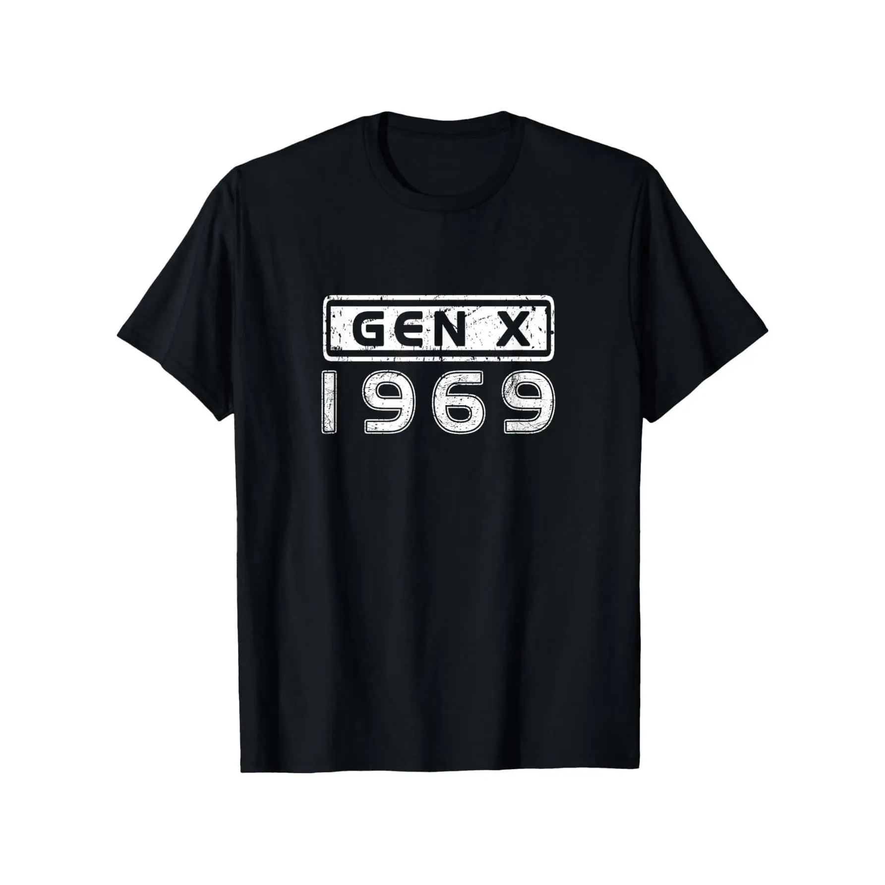 Men's Vintage 1969 Round Neck Short Sleeve Geometric Print T-Shirt - Unisex Regular Fit Menswear Top, Gen X Birthday Reunion Gift, Machine Washable All-Season Casual Wear
