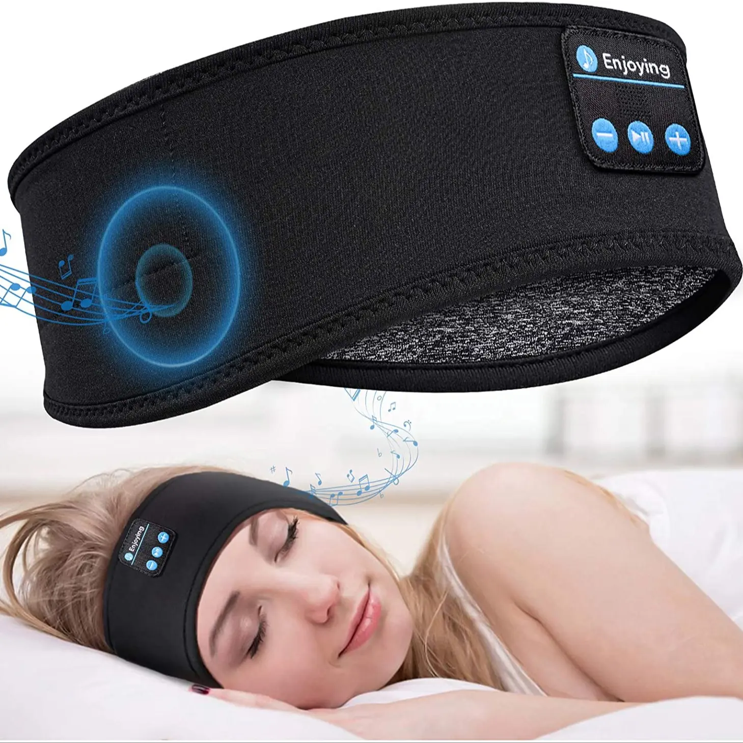 New BT Headset Wireless Headphones, Music Eye Mask Sports Headband, Outdoor Running Yoga Headband, Comfortable & Stylish Design
