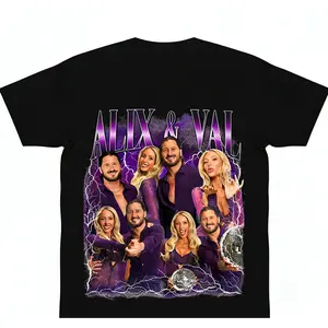 Alix and Val Shirt Sparkle Dance Duo Trending Ballroom Show Fan Vintage Dance Duo Fan y2k cotton fashion Streetwear Comfort Shortsleeve Casual Top Trending