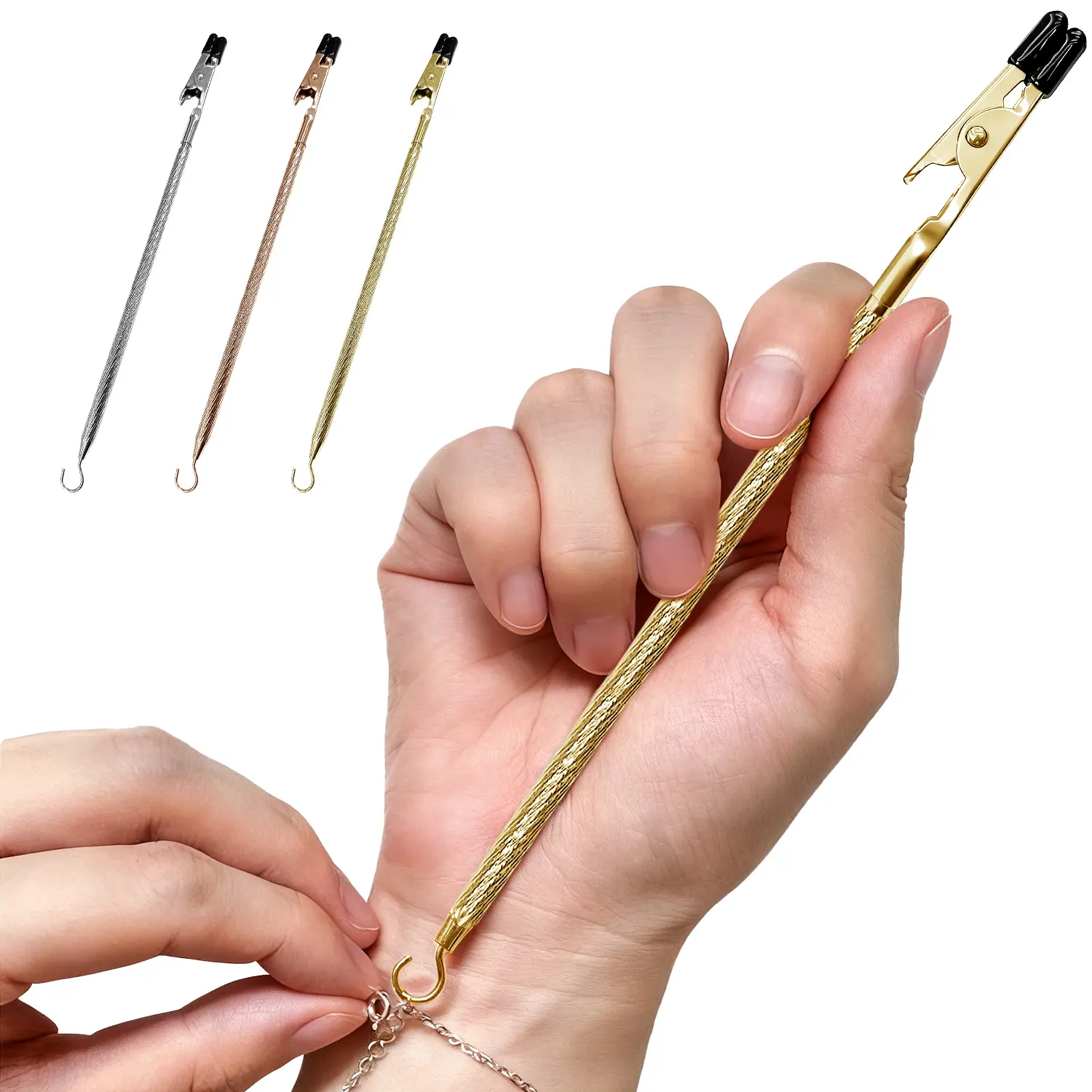 Jewelry Clasp Helper Tool, Portable ABS Fastener for Bracelets, Necklaces & Watches, Easy Self-Help Aid for Jewelry Enthusiasts, Clasp Jewelry Adjusters & Protectors
