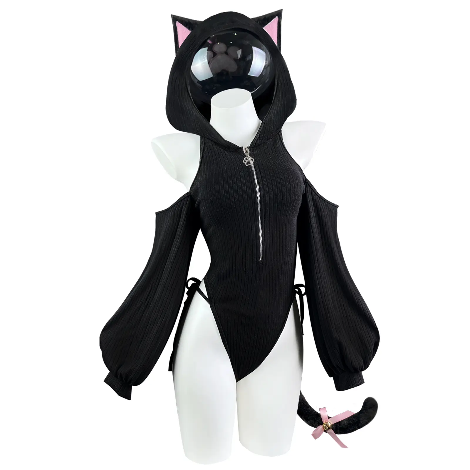 KORURACLUB Women's Long Sleeve Hoodie Loungewear Set - Cat-Inspired Soft Zipper Bodysuit, Women's Clothes for Everyday Outfits summerwins,summerwins