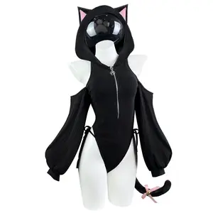 KORURACLUB Shy Neko Valentine's Day SR05 Cat Bodysuit Complete Set with Ears Tail for Anime Conventions All Seasons Plain Pattern 2026 Hottest Picks Costumes SpringStatements