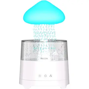Diffuserlove Rain Diffuser Cloud Humidifier Water Drip Diffuser Humidifier 450ML with Remote Mushroom Lamp Humidifier Rain Sounds Humidifier