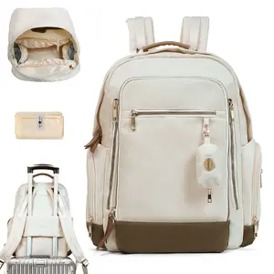 Miss Fong Lightweight Daily Bag Casual Carry-on Travel Backpack, with a Trash Dispenser Accessories, Functional Backpack for Outdoor On The Go Trip,  Large Capacity Diaper Bag Mom Bag with a Changing Pad, Baby Registry, Holiday Birthday Gift