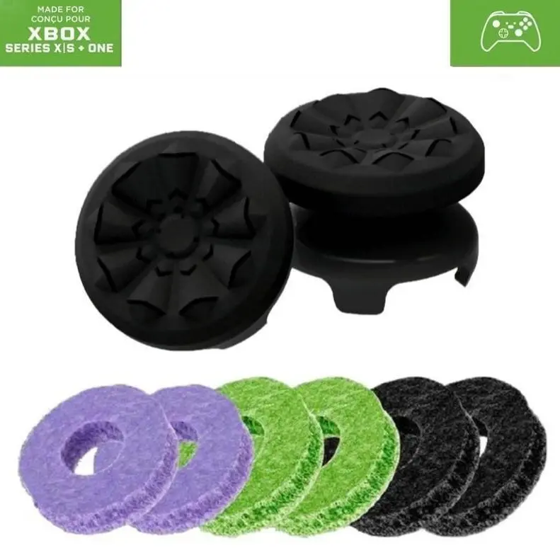 Professional Video Game Stick Grips for PS4/PS5, Xbox Controllers - 1 High-Rise, 1 Mid-Rise Cap, 6pcs Precision Rings (6 Pieces), Comfortable Gaming Accessories to Elevate Gaming Performance & Enhance Control, R6 Siege Ice Gamepad Analog Covers