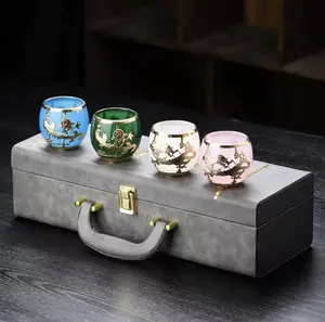 Gold Inlaid Jade Set Master Handmade Tea Bowl