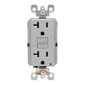 212 MAIN Leviton GFNT2-KGY GFCI Outlet - 20A Max 125V Self-Test Power Outlet, Back Wire Grey Receptacle