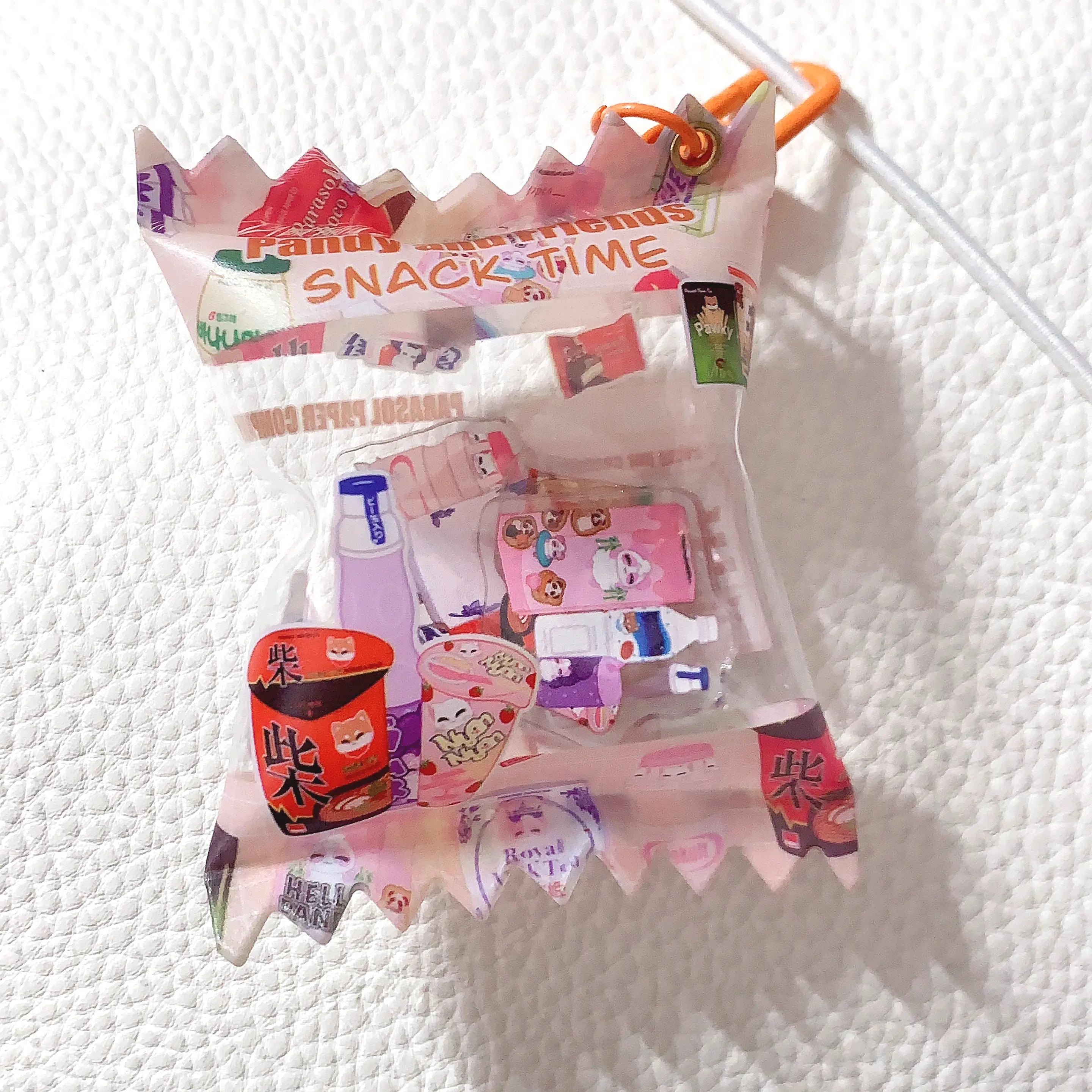 Parasol Paper Pandy and Friends Asian Snacks Candy Bag Shaker Charm Keychain