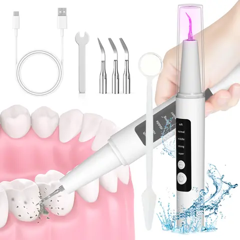 【Free Ship】1 SETIPS Ultrasonic Plaque Cleansing Kit - Electric Toothbrush, Oral Care Brush + Tools for Humans to Remove Plaque, Tartar, Stains
