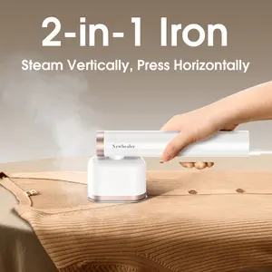 Newbealer Garment Steamer for Clothes,Hanrdheld Steamer & Iron 2 In 1, Portable Travel Clothing Steamer Iron, 15s Fast Heat Up, Detachable Water Tank 120ml, Rotatable Head 90°,