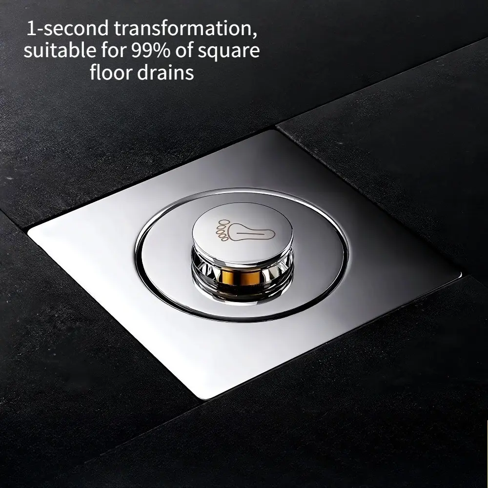Foot-Operated Drain Cover for Bathroom, Universal Odor and Pest Prevention, Press-Type Floor Drain for Toilet and Sink, Bathroom Fixture Accessories