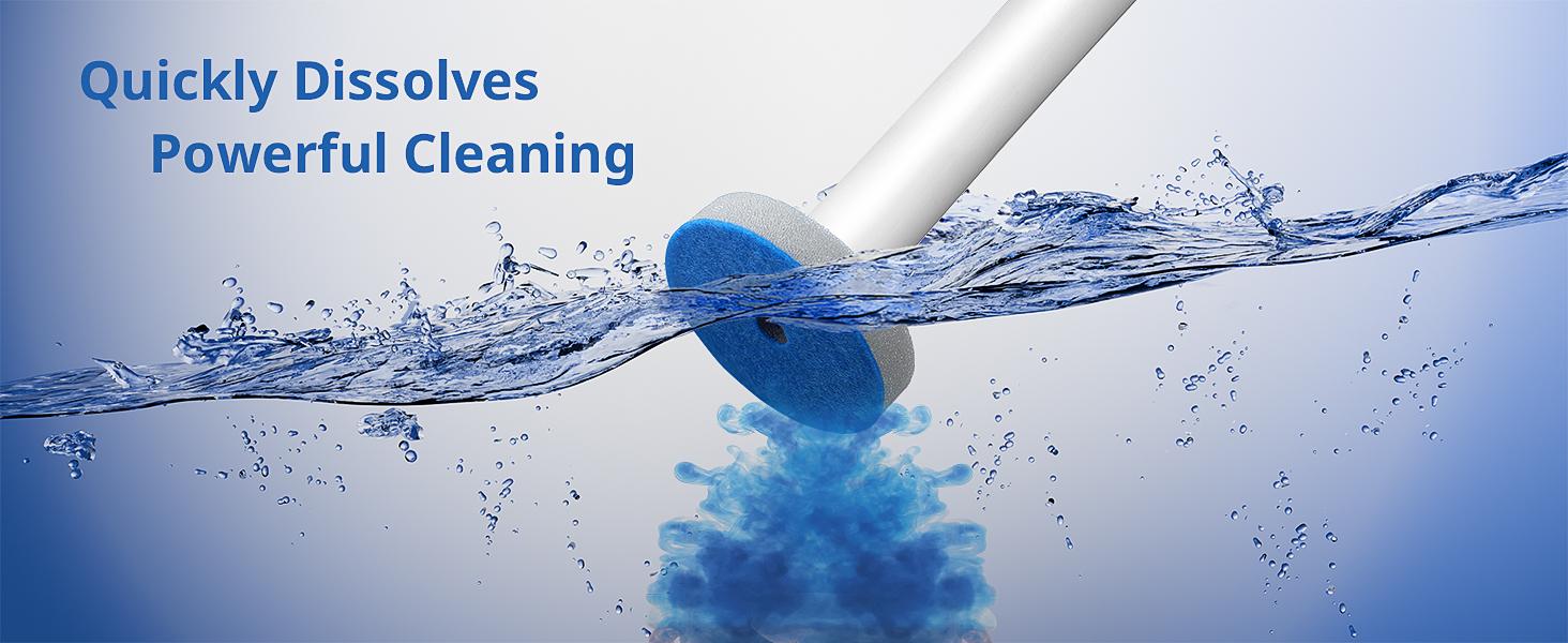 Disposable Toilet Cleaner Wand & Holder Set, Wall Mounted Toilet Bowl Brush Kit with 12 Refill Heads, Hygienic Cleaning System for Bathroom & RV
