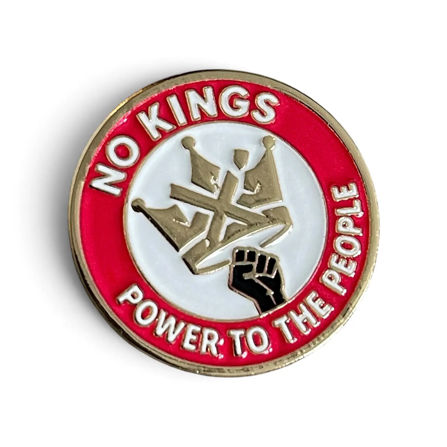 No Kings Enamel Pin, Pro Democracy, Activist Gift for Justice Equality Support, Lapel Pin, Unisex Fashion Accessory Brooch, Suitable for Backpacks, Bookbags, Purses, Jackets, Jeans