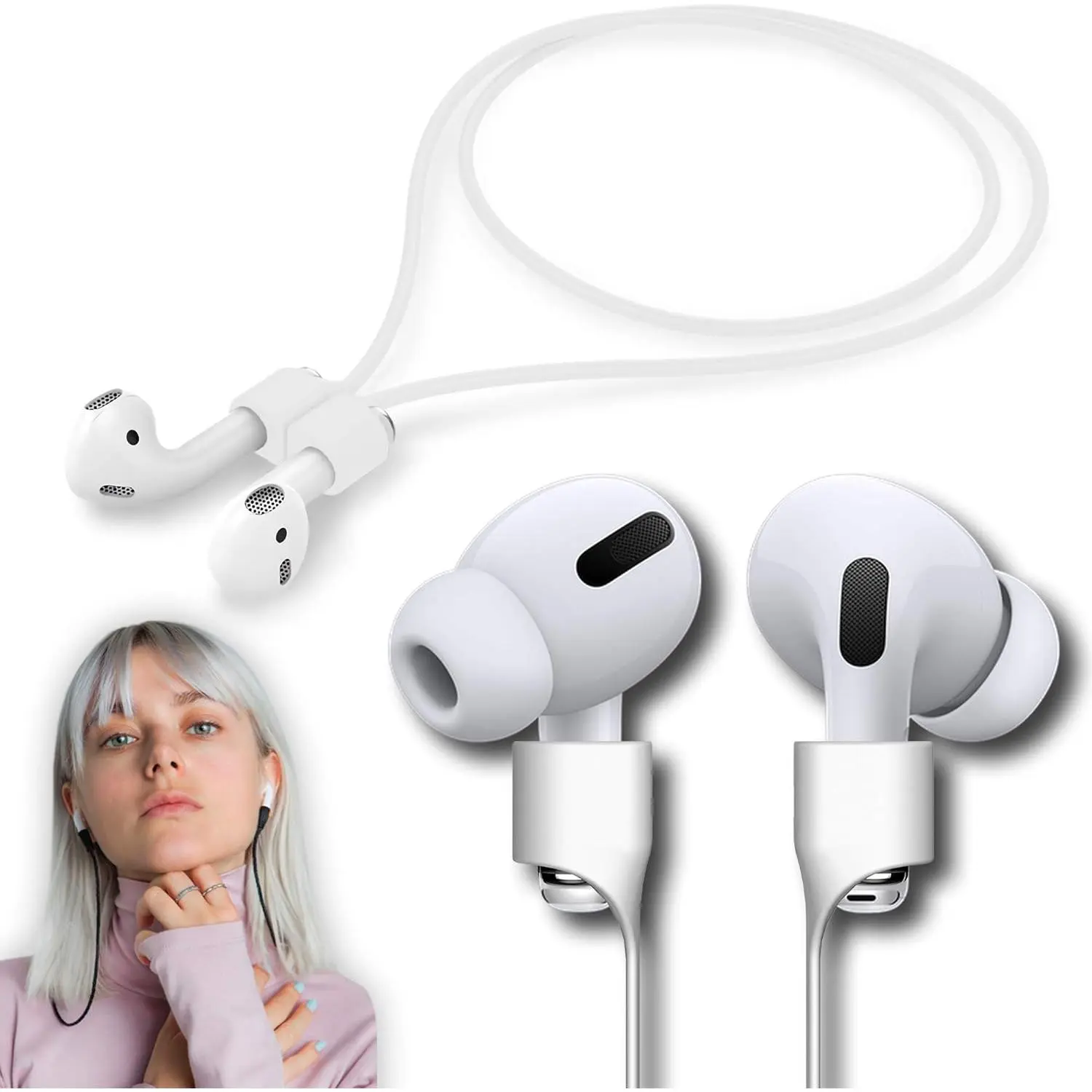Ultra   Airpod Pro Strap Anti-Lost Cord  Lanyard Compatible with Airpods 3rd 2nd Generation Pro 3 2 1 (White)