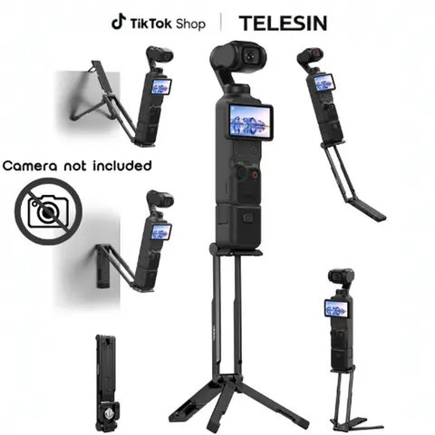 TELESIN 1/4" Screw Mantis Wall Magnetic Expansion Tripod for Xtra Muse,DJI Osmo Pocket 3/4/4P,Back Folding,Concealed Mantis Hook,Multi Mode Grip Mount,360°Adjustable Holder with Strong Magnet for Desktop Videos,GYM,Vlogging,Camera not included