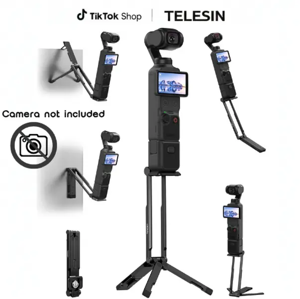 TELESIN 1/4" Screw Mantis Wall Magnetic Expansion Tripod for Xtra Muse,DJI Osmo Pocket 3/4/4P,Back Folding,Concealed Mantis Hook,Multi Mode Grip Mount,360°Adjustable Holder with Strong Magnet for Desktop Videos,GYM,Vlogging,Camera not included