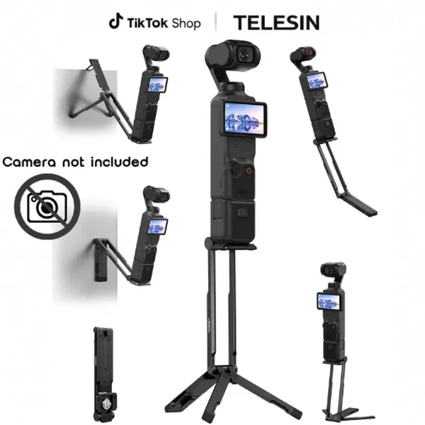TELESIN 1/4" Screw Mantis Wall Magnetic Expansion Tripod for Xtra Muse,DJI Osmo Pocket 3/4/4P,Back Folding,Concealed Mantis Hook,Multi Mode Grip Mount,360°Adjustable Holder with Strong Magnet for Desktop Videos,GYM,Vlogging,Camera not included