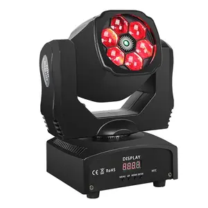 SHEHDS Beam Stage Light 6x15W RGBW Moving Head Light for DJ Disco Christmas Wedding Party DMX512