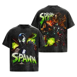 Spawn Premium Acid Washed T-Shirt, Hellspawn Vintage Graphic Tee For Image Comics Fans, Dark Superhero Washed Streetwear Shirt, Comic Book Collector Fan T-Shirt, Bold Spawn Graphic Unisex Gift Tee.