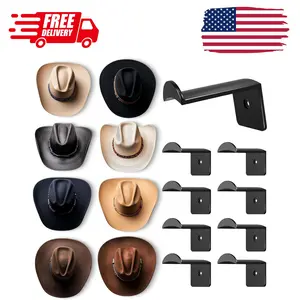 2.8 Inch Hat Hooks for Wall - (8 Pack) Cowboy Hat Rack