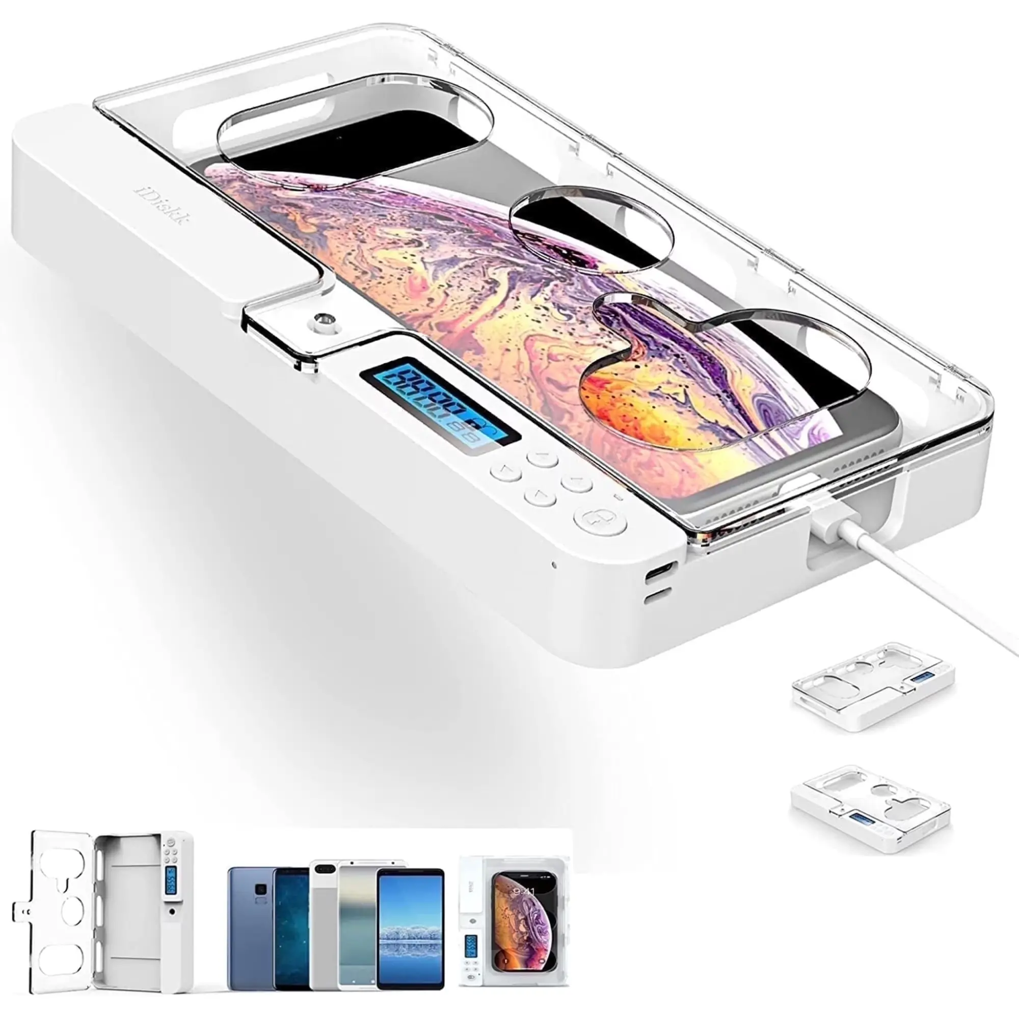 iDiskk Portable Smartphone Lock Box with Timer, Charging Function, Protective Casing - Mobile Phone Accessory for Adult Screen Time Control, Focus Enhancement (Compatible with iPhone & Android), Accessories