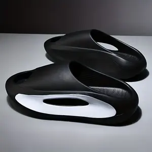 Men's Color Block Slides Casual Lightweight Non Slip Slippers Open Toe Shoes For Indoor Outdoor Beach Shower Spring And Summer