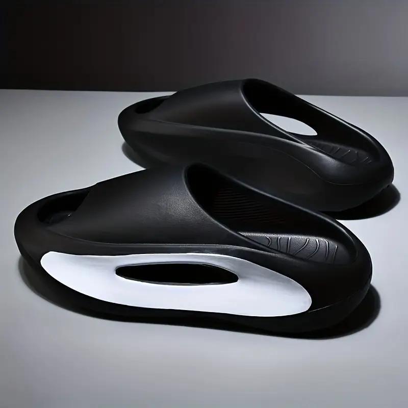 Men's Color Block Slides Casual Lightweight Non Slip Slippers Open Toe Shoes For Indoor Outdoor Beach Shower Spring And Summer