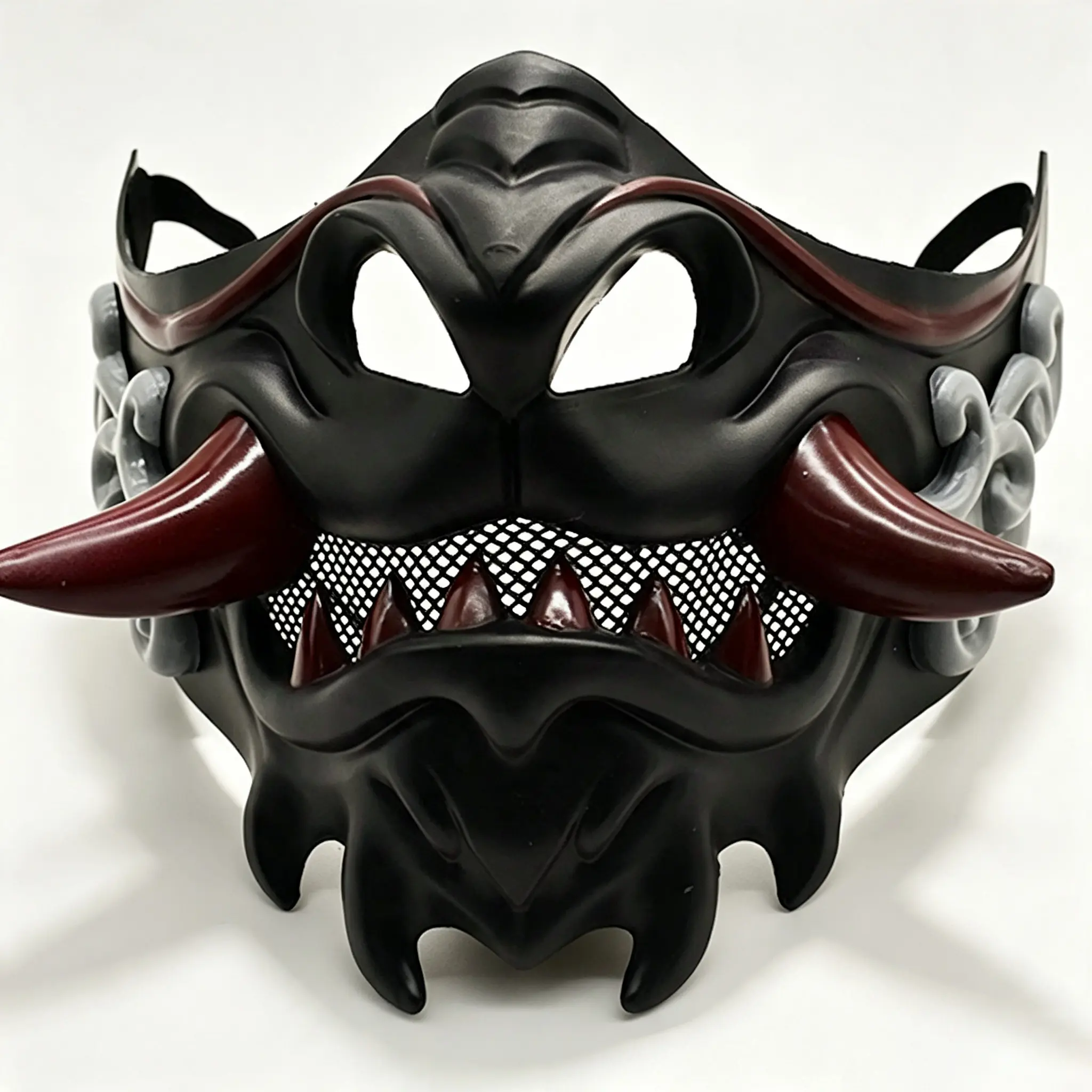 Halloween "Akahannya" (Red Hannya) Demon/Dark Warrior Mask – Japanese & Korean Style Costume Accessory