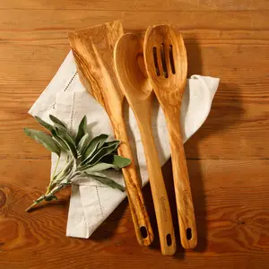 3-Piece Extra-Large Kitchen Tool Set - Italian Olive Wood