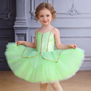 Kids Green Princess Ballet Tutu Dress Girls Stage Performance Wear