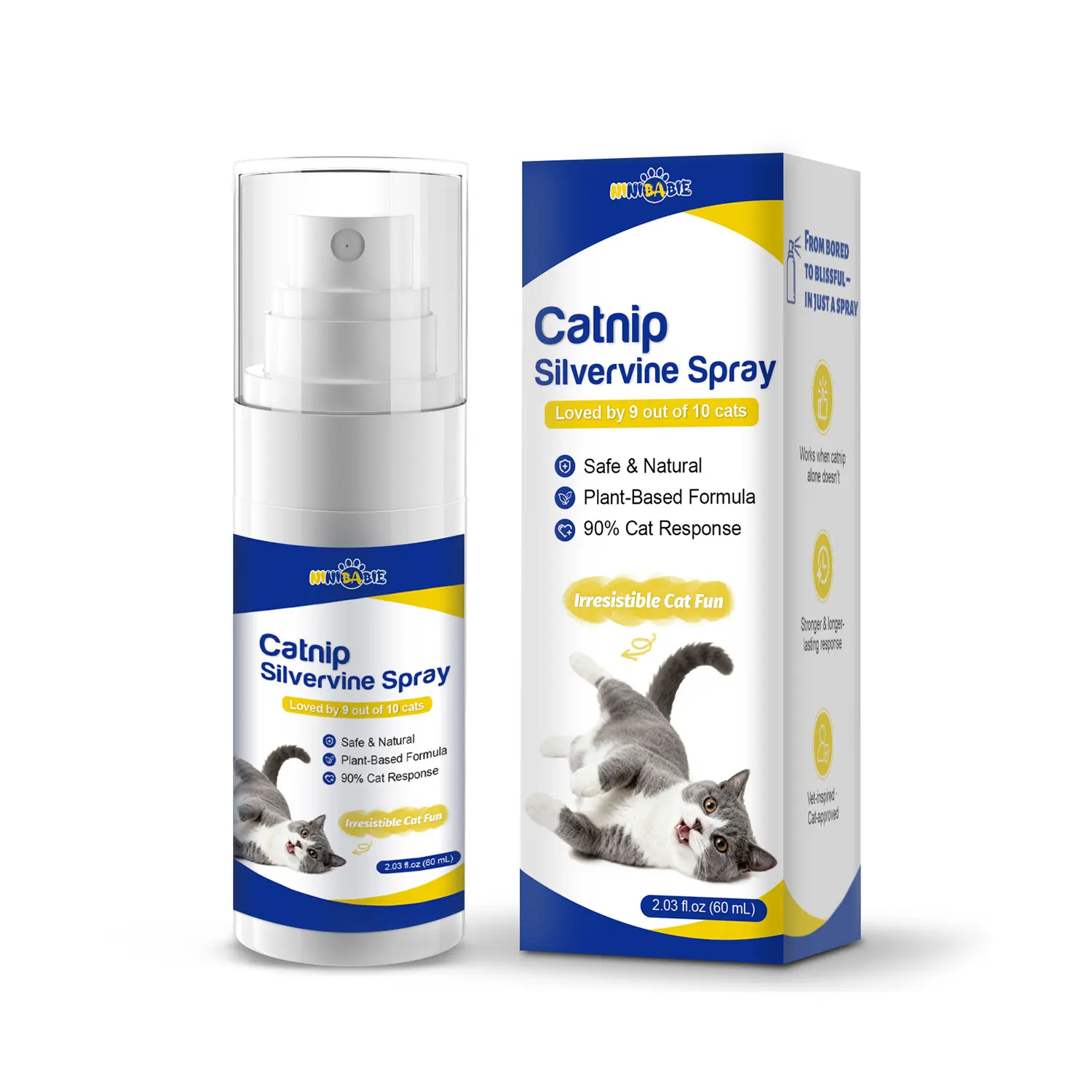 Upgraded Catnip Spray for Cats with Silvervine–Natural Dual-Plant Formula,Loved by 9 Out of 10 Cats,Cat Nip Spray Refresh Toys&Training Aid for Indoor Cats