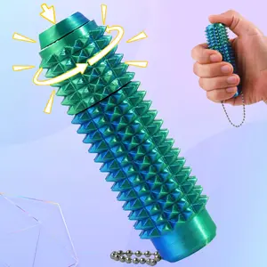 Pain Stim Fidget Toy with Press and Rotate for Adults,3D Printed Portable Spiky Sensory keychain for Anxiety relief,Pocket Stree Relief tool for Foucus and Calming