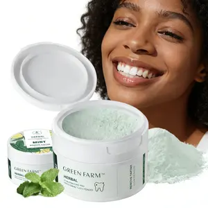 Green Farm Deep Clean Teeth Whitening Powder – Targets Coffee & Smoke Stains, Whitens Yellow Teeth, Enamel-Safe, Fluoride-Free Mint (50g)
